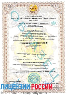 Образец сертификата соответствия Лыткарино Сертификат OHSAS 18001